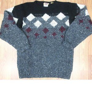 VTG BASCO SKI SWEATER 100% WOOL KNIT CREWNECK Sz MEDIUM, M